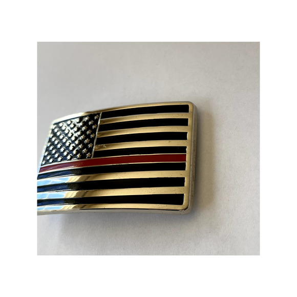 Thin Red Line Fire Fighter Belt Buckle - Picture 4 of 7